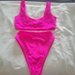 pink high rise bikini